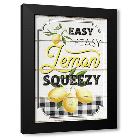 Easy Peasy Black Modern Wood Framed Art Print by Pugh, Jennifer