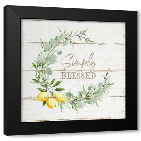 Simply Blessed Black Modern Wood Framed Art Print by Pugh, Jennifer