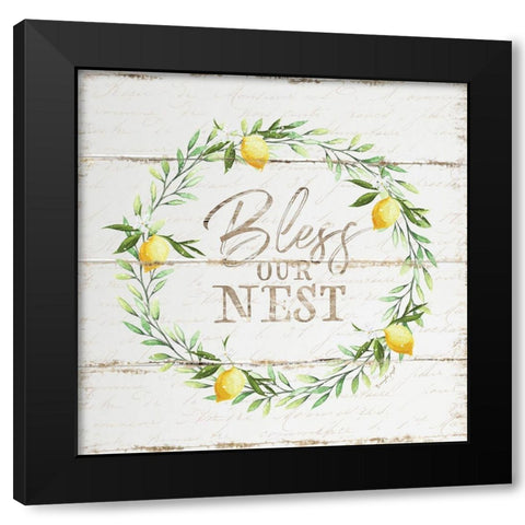 Bless Our Nest Black Modern Wood Framed Art Print with Double Matting by Pugh, Jennifer