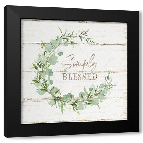 Simply Blessed Black Modern Wood Framed Art Print with Double Matting by Pugh, Jennifer