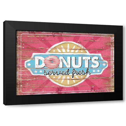 Fresh Donuts Black Modern Wood Framed Art Print by Pugh, Jennifer