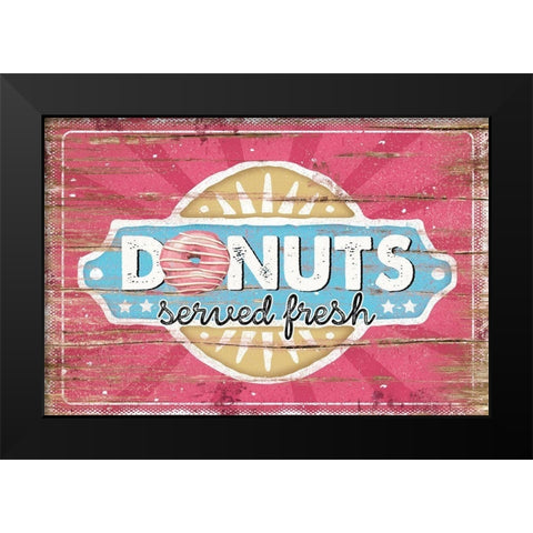 Fresh Donuts Black Modern Wood Framed Art Print by Pugh, Jennifer