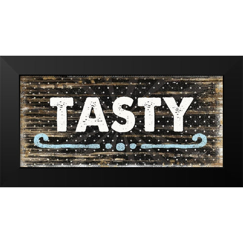 Tasty Black Modern Wood Framed Art Print by Pugh, Jennifer