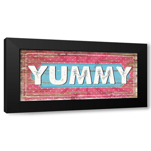 Yummy Black Modern Wood Framed Art Print by Pugh, Jennifer