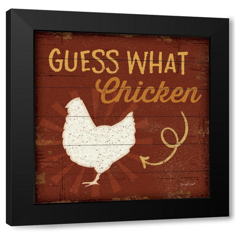 Chicken Butt Black Modern Wood Framed Art Print with Double Matting by Pugh, Jennifer