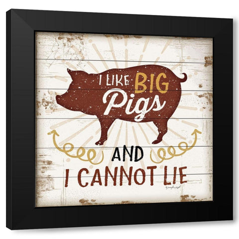 Big Pigs Black Modern Wood Framed Art Print with Double Matting by Pugh, Jennifer