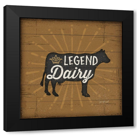 Legend Dairy Black Modern Wood Framed Art Print with Double Matting by Pugh, Jennifer