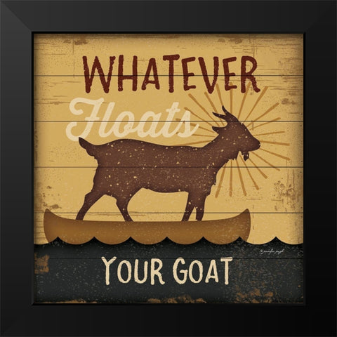 Floats Your Goat Black Modern Wood Framed Art Print by Pugh, Jennifer