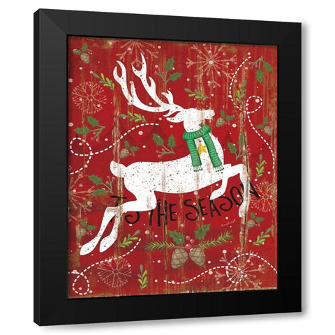 Tis the Season Distressed Black Modern Wood Framed Art Print by Pugh, Jennifer