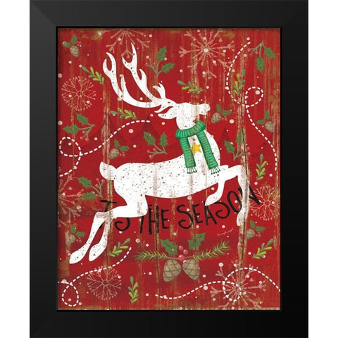 Tis the Season Distressed Black Modern Wood Framed Art Print by Pugh, Jennifer