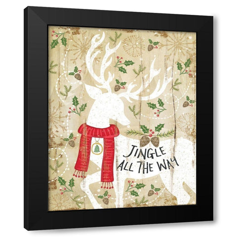 Jingle All the Way Distressed Black Modern Wood Framed Art Print with Double Matting by Pugh, Jennifer