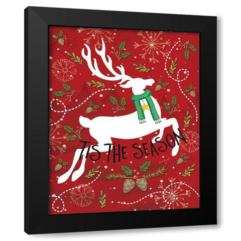 Tis the Season Black Modern Wood Framed Art Print with Double Matting by Pugh, Jennifer