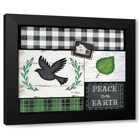 Peace on Earth Black Modern Wood Framed Art Print with Double Matting by Pugh, Jennifer