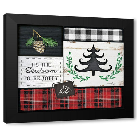 Tis the Season Black Modern Wood Framed Art Print with Double Matting by Pugh, Jennifer