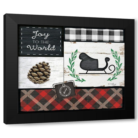 Joy to the World Black Modern Wood Framed Art Print with Double Matting by Pugh, Jennifer