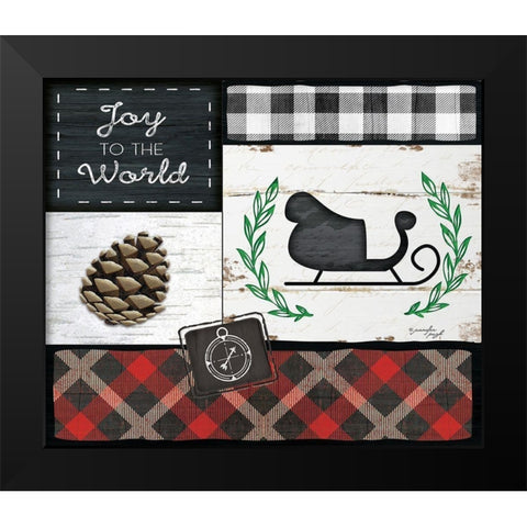 Joy to the World Black Modern Wood Framed Art Print by Pugh, Jennifer