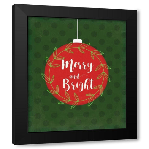 Merry and Bright Black Modern Wood Framed Art Print with Double Matting by Pugh, Jennifer