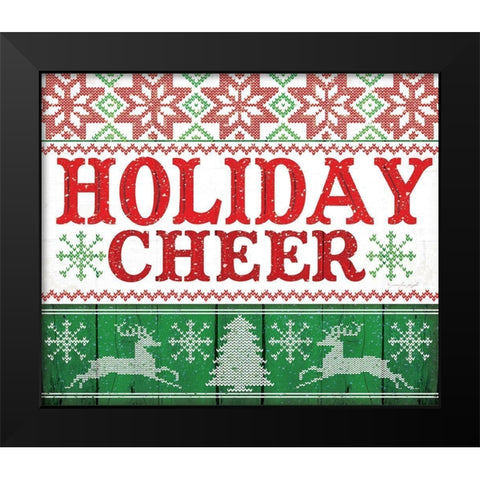 Holiday Cheer Black Modern Wood Framed Art Print by Pugh, Jennifer