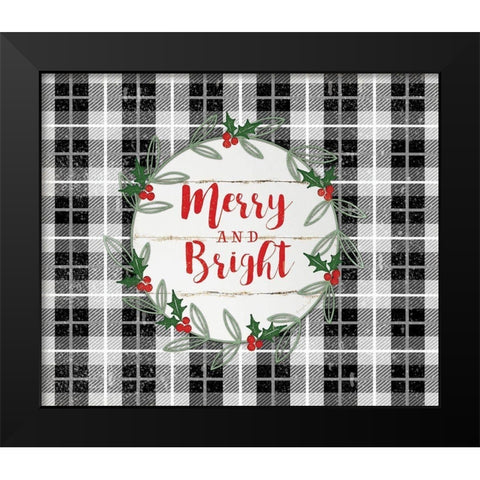 Merry and Bright Black Modern Wood Framed Art Print by Pugh, Jennifer