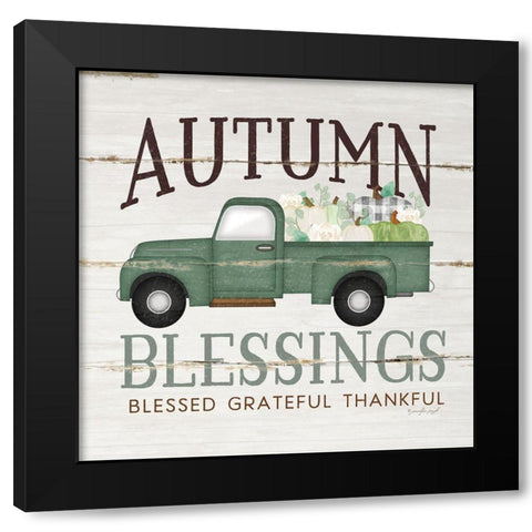 Autumn Blessings Black Modern Wood Framed Art Print by Pugh, Jennifer