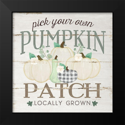 Pumpkin Patch Black Modern Wood Framed Art Print by Pugh, Jennifer