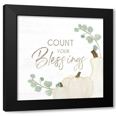 Count Your Blessings Black Modern Wood Framed Art Print by Pugh, Jennifer