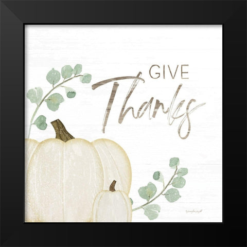 Give Thanks Black Modern Wood Framed Art Print by Pugh, Jennifer