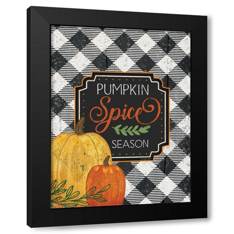 Pumpkin Spice Season Black Modern Wood Framed Art Print with Double Matting by Pugh, Jennifer