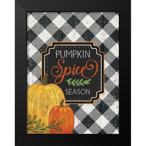 Pumpkin Spice Season Black Modern Wood Framed Art Print by Pugh, Jennifer