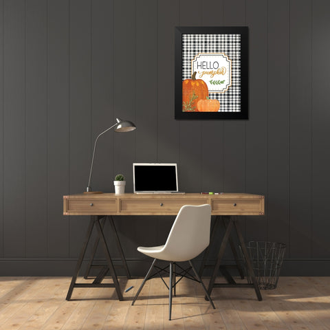 Hello Pumpkin Black Modern Wood Framed Art Print by Pugh, Jennifer