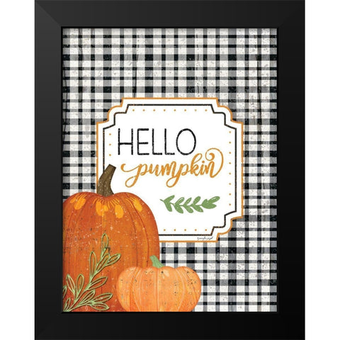 Hello Pumpkin Black Modern Wood Framed Art Print by Pugh, Jennifer
