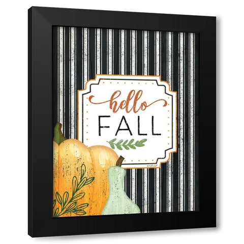 Hello Fall Black Modern Wood Framed Art Print with Double Matting by Pugh, Jennifer