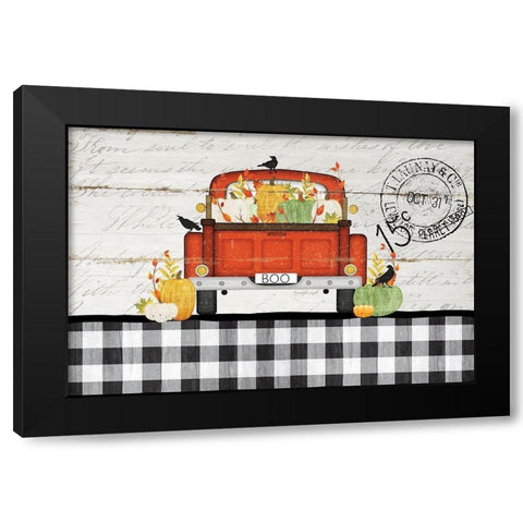 Halloween Truck Black Modern Wood Framed Art Print with Double Matting by Pugh, Jennifer