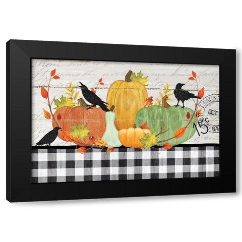 Pumpkins Black Modern Wood Framed Art Print with Double Matting by Pugh, Jennifer