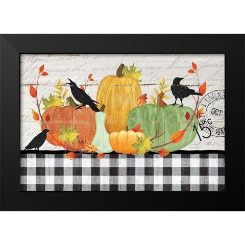 Pumpkins Black Modern Wood Framed Art Print by Pugh, Jennifer