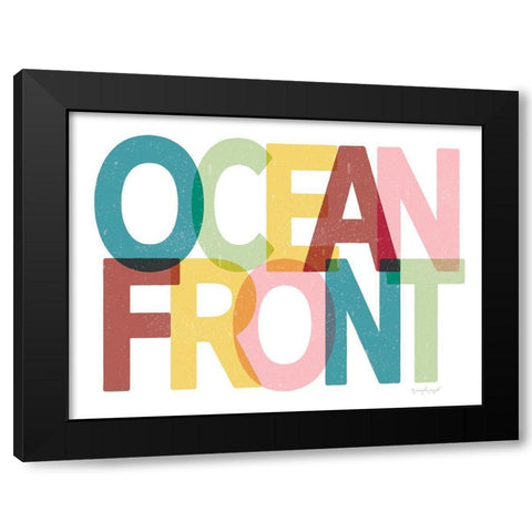 Ocean Front Black Modern Wood Framed Art Print with Double Matting by Pugh, Jennifer