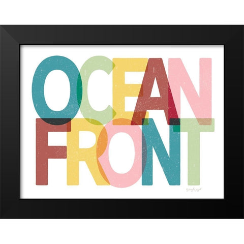 Ocean Front Black Modern Wood Framed Art Print by Pugh, Jennifer