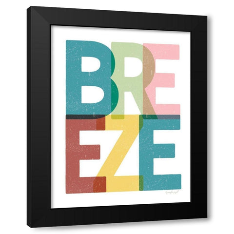 Breeze Black Modern Wood Framed Art Print with Double Matting by Pugh, Jennifer