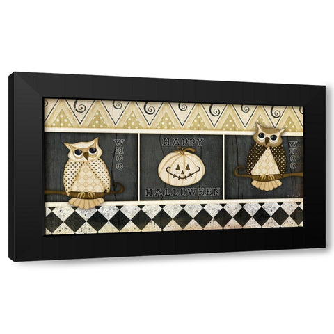 Happy Halloween Rug I Black Modern Wood Framed Art Print with Double Matting by Pugh, Jennifer