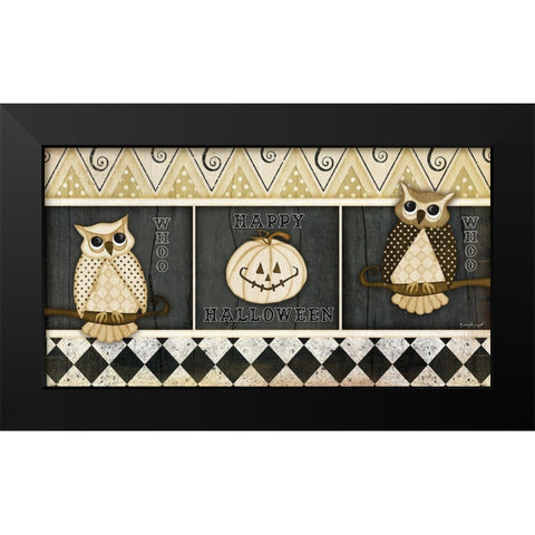 Happy Halloween Rug I Black Modern Wood Framed Art Print by Pugh, Jennifer