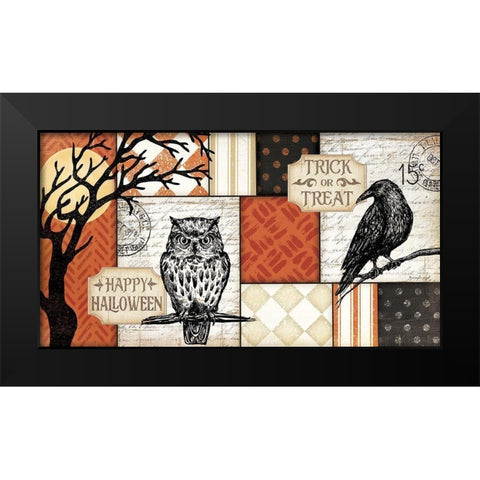 Happy Halloween Rug III Black Modern Wood Framed Art Print by Pugh, Jennifer