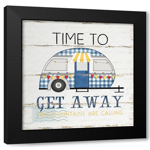 Time to Get Away Black Modern Wood Framed Art Print with Double Matting by Pugh, Jennifer