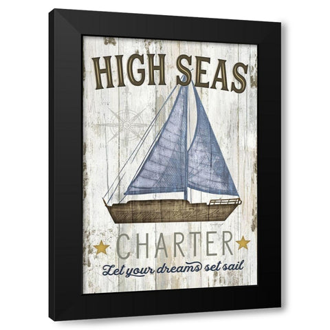 High Seas Charter Black Modern Wood Framed Art Print by Pugh, Jennifer