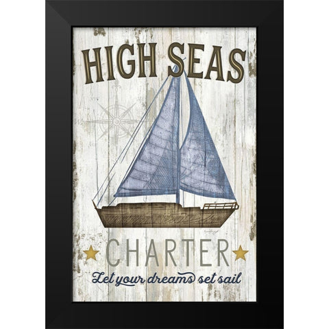 High Seas Charter Black Modern Wood Framed Art Print by Pugh, Jennifer
