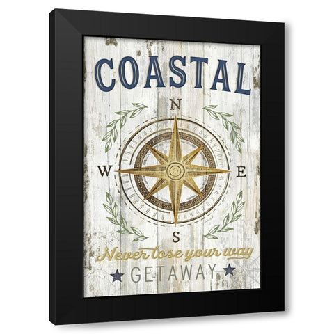 Coastal Getaway Black Modern Wood Framed Art Print by Pugh, Jennifer