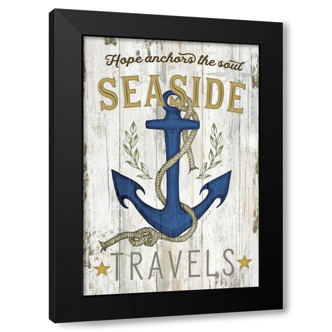 Seaside Travels Black Modern Wood Framed Art Print by Pugh, Jennifer