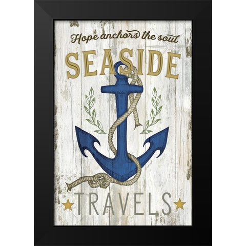 Seaside Travels Black Modern Wood Framed Art Print by Pugh, Jennifer