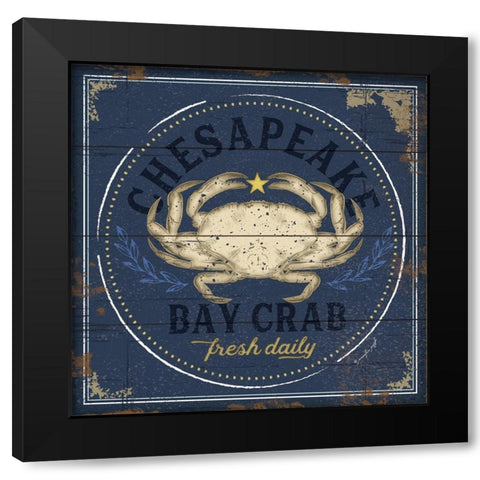 Chesapeake Bay Crab Black Modern Wood Framed Art Print by Pugh, Jennifer