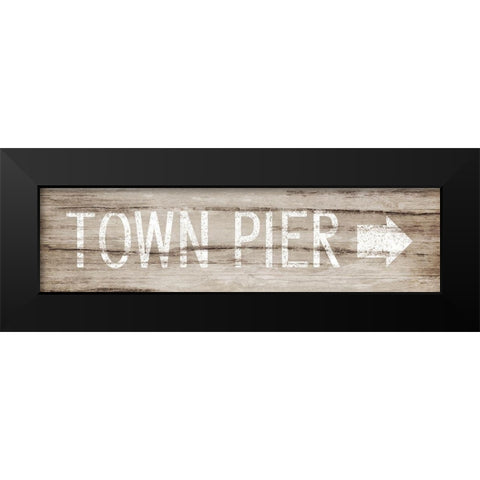 Town Pier Black Modern Wood Framed Art Print by Pugh, Jennifer