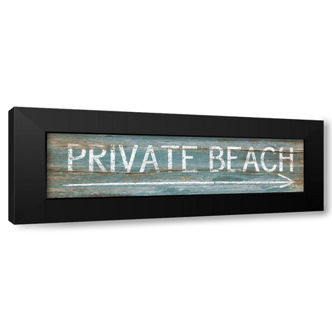 Private Beach Black Modern Wood Framed Art Print by Pugh, Jennifer